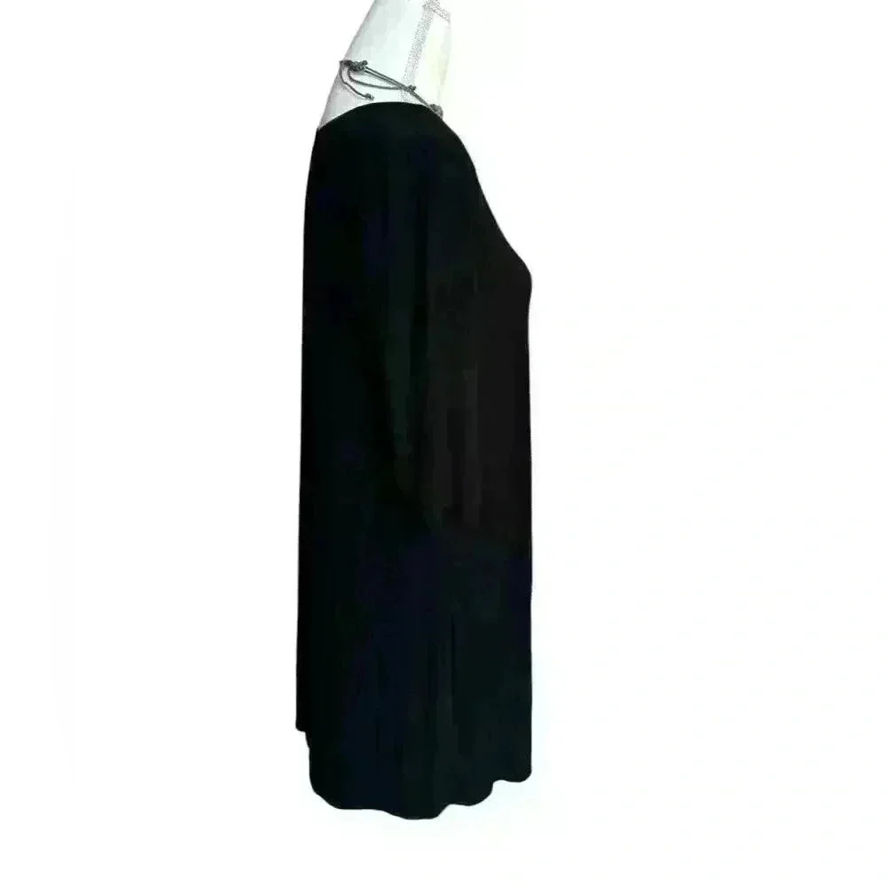 Eileen elbow length sleeve black dress/tunic size L - Picture 2 of 5